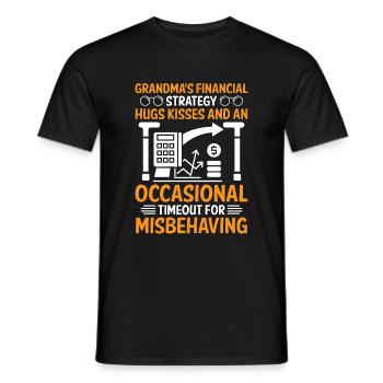 Grand-mère à la retraite Pensioner Comptable Banque - T-shirt homme - noir - Devant - AI Model Male 178 light (178cm)