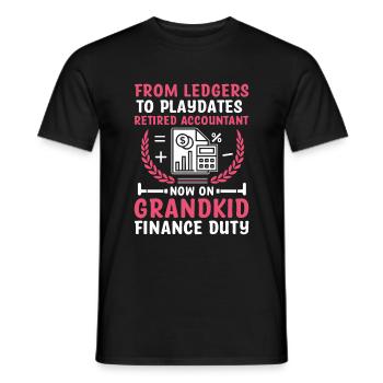 Grand-mère à la retraite Pensioner Comptable Banque - T-shirt homme - noir - Devant - AI Model Male 178 light (178cm)