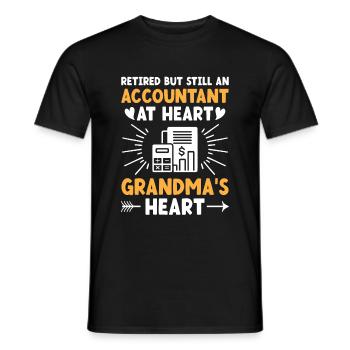 Grand-mère à la retraite Pensioner Comptable Banque - T-shirt homme - noir - Devant - AI Model Male 178 light (178cm)