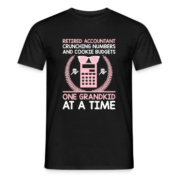 Grand-mère à la retraite Pensioner Comptable Banque - T-shirt homme - noir - Devant - AI Model Male 178 light (178cm)