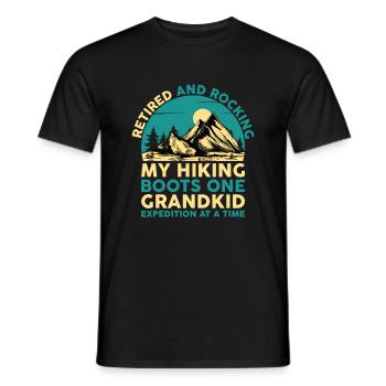 Randonnée Grand-mère retraitée Retraitée Pension Hiker Tre - T-shirt homme - noir - Devant - AI Model Male 178 light (178cm)