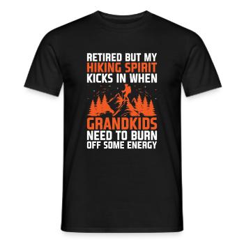 Hiking Retired Grandma Pensioner Pension Hiker Tre - Men's T-Shirt - black - Front - AI Model Male 178 light (178cm)