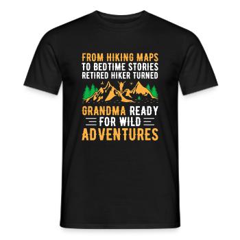 Randonnée Grand-mère retraitée Retraitée Pension Hiker Tre - T-shirt homme - noir - Devant - AI Model Male 178 light (178cm)