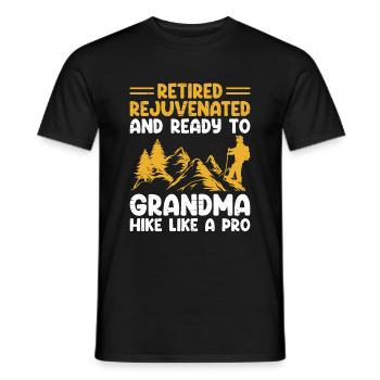 Hiking Retired Grandma Pensioner Pension Hiker Tre - Men's T-Shirt - black - Front - AI Model Male 178 light (178cm)