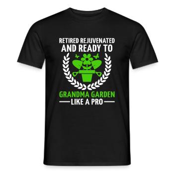 Jardinier Grand-mère à la retraite Retraité Jardinier Garde - T-shirt homme - noir - Devant - AI Model Male 178 light (178cm)