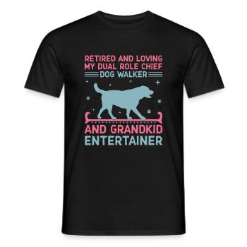 Hundeliebhaber Rentner Oma Rentner Hundebesitzer Hund - Männer T-Shirt - Schwarz - Vorne - AI Model Male 178 light (178cm)