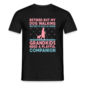 Hundeliebhaber Rentner Oma Rentner Hundebesitzer Hund - Männer T-Shirt - Schwarz - Vorne - AI Model Male 178 light (178cm)