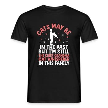 Amoureux des chats Grand-mère retraitée Retraité Propriétaire de chat Chat - T-shirt homme - noir - Devant - AI Model Male 178 light (178cm)