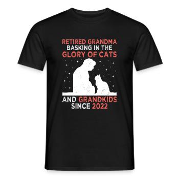 Amoureux des chats Grand-mère retraitée Retraité Propriétaire de chat Chat - T-shirt homme - noir - Devant - AI Model Male 178 light (178cm)