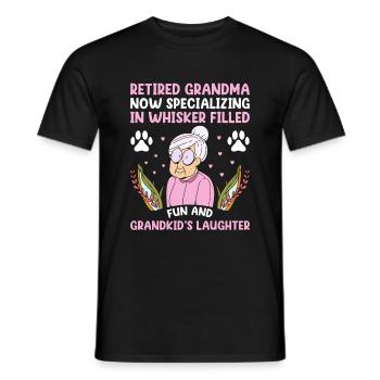 Amoureux des chats Grand-mère retraitée Retraité Propriétaire de chat Chat - T-shirt homme - noir - Devant - AI Model Male 178 light (178cm)