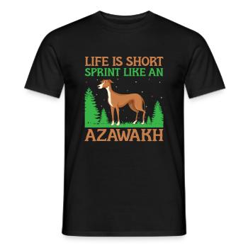 Azawakh Hundebesitzer Arabischer Windhund Tuareg Sloughi - Männer T-Shirt - Schwarz - Vorne - AI Model Male 178 light (178cm)