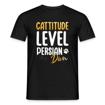 Perserkatze Katzenliebhaber Katzenbesitzer Perserlanghaar C - Männer T-Shirt - Schwarz - Vorne - AI Model Male 178 light (178cm)