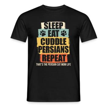 Chat persan Chat Amoureux Propriétaire de chat Persan Longhair C - T-shirt homme - noir - Devant - AI Model Male 178 light (178cm)