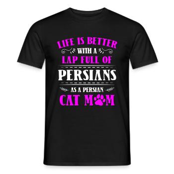 Chat persan Chat Amoureux Propriétaire de chat Persan Longhair C - T-shirt homme - noir - Devant - AI Model Male 178 light (178cm)
