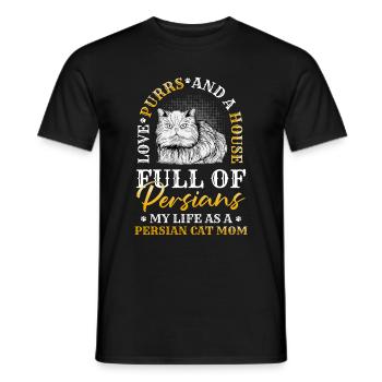 Chat persan Chat Amoureux Propriétaire de chat Persan Longhair C - T-shirt homme - noir - Devant - AI Model Male 178 light (178cm)