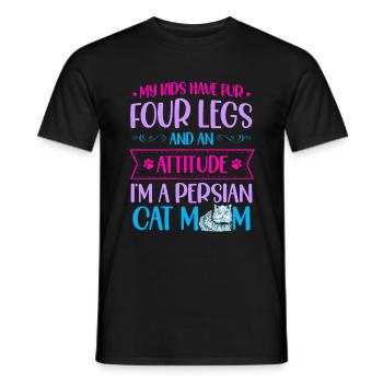 Chat persan Chat Amoureux Propriétaire de chat Persan Longhair C - T-shirt homme - noir - Devant - AI Model Male 178 light (178cm)