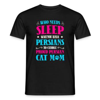 Chat persan Chat Amoureux Propriétaire de chat Persan Longhair C - T-shirt homme - noir - Devant - AI Model Male 178 light (178cm)
