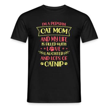 Chat persan Chat Amoureux Propriétaire de chat Persan Longhair C - T-shirt homme - noir - Devant - AI Model Male 178 light (178cm)