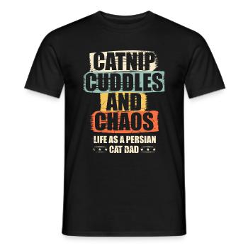 Chat persan Chat Amoureux Propriétaire de chat Persan Longhair C - T-shirt homme - noir - Devant - AI Model Male 178 light (178cm)