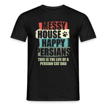 Chat persan Chat Amoureux Propriétaire de chat Persan Longhair C - T-shirt homme - noir - Devant - AI Model Male 178 light (178cm)