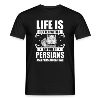 Chat persan Chat Amoureux Propriétaire de chat Persan Longhair C - T-shirt homme - noir - Devant - AI Model Male 178 light (178cm)