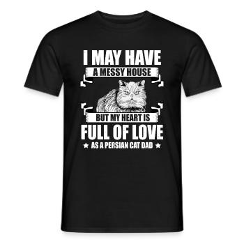 Chat persan Chat Amoureux Propriétaire de chat Persan Longhair C - T-shirt homme - noir - Devant - AI Model Male 178 light (178cm)