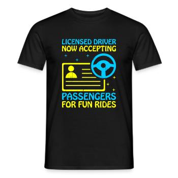 Permis de conduire passé Nouveau permis de conduire S - T-shirt homme - noir - Devant - AI Model Male 178 light (178cm)