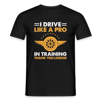 Permis de conduire passé Nouveau permis de conduire S - T-shirt homme - noir - Devant - AI Model Male 178 light (178cm)