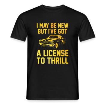 Driving License Passed New Driver Permit Driving S - Men's T-Shirt - black - Front - AI Model Male 178 light (178cm)