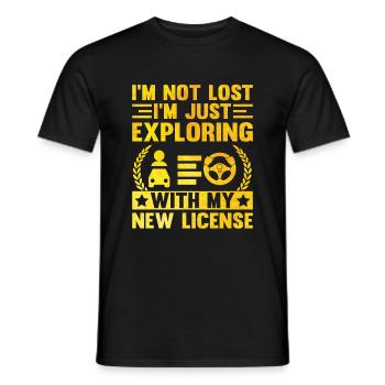 Permis de conduire passé Nouveau permis de conduire S - T-shirt homme - noir - Devant - AI Model Male 178 light (178cm)