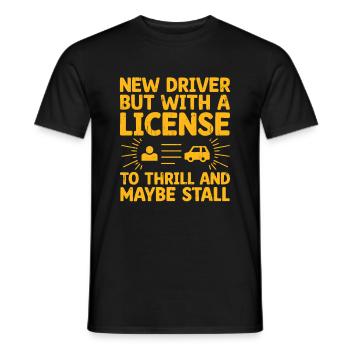 Driving License Passed New Driver Permit Driving S - Men's T-Shirt - black - Front - AI Model Male 178 light (178cm)
