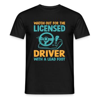 Permis de conduire passé Nouveau permis de conduire S - T-shirt homme - noir - Devant - AI Model Male 178 light (178cm)