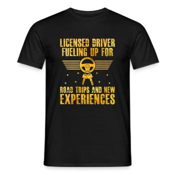 Driving License Passed New Driver Permit Driving S - Men's T-Shirt - black - Front - AI Model Male 178 light (178cm)