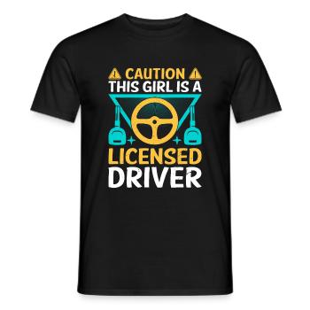 Driving License Passed New Driver Permit Driving S - Men's T-Shirt - black - Front - AI Model Male 178 light (178cm)