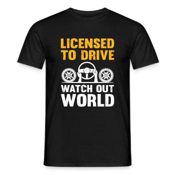 Permis de conduire passé Nouveau permis de conduire S - T-shirt homme - noir - Devant - AI Model Male 178 light (178cm)