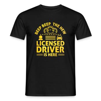 Driving License Passed New Driver Permit Driving S - Men's T-Shirt - black - Front - AI Model Male 178 light (178cm)