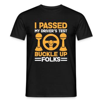 Driving License Passed New Driver Permit Driving S - Men's T-Shirt - black - Front - AI Model Male 178 light (178cm)