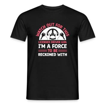 Driving License Passed New Driver Permit Driving S - Men's T-Shirt - black - Front - AI Model Male 178 light (178cm)