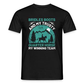 American Quarter Horse Equestrian Horse Lover Hors - Men's T-Shirt - black - Front - AI Model Male 178 light (178cm)