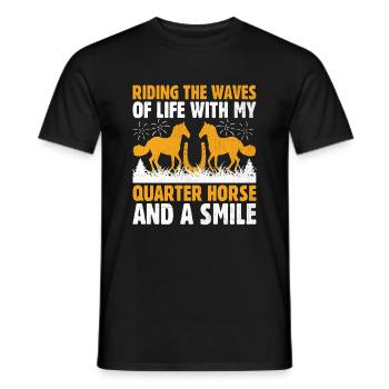 American Quarter Horse Reitpferd Liebhaber Hors - Männer T-Shirt - Schwarz - Vorne - AI Model Male 178 light (178cm)