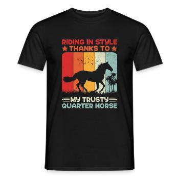 American Quarter Horse Reitpferd Liebhaber Hors - Männer T-Shirt - Schwarz - Vorne - AI Model Male 178 light (178cm)