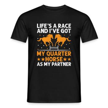 American Quarter Horse Equestrian Horse Lover Hors - Men's T-Shirt - black - Front - AI Model Male 178 light (178cm)