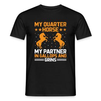 American Quarter Horse Equestrian Horse Lover Hors - T-shirt homme - noir - Devant - AI Model Male 178 light (178cm)