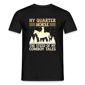 American Quarter Horse Reitpferd Liebhaber Hors - Männer T-Shirt - Schwarz - Vorne - AI Model Male 178 light (178cm)