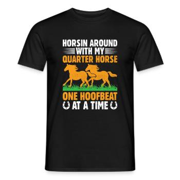 American Quarter Horse Equestrian Horse Lover Hors - Men's T-Shirt - black - Front - AI Model Male 178 light (178cm)
