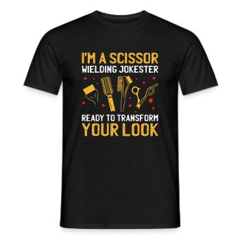 Coiffeur Coiffeur Coiffeur Coiffure Coiffure - T-shirt homme - noir - Devant - AI Model Male 178 light (178cm)