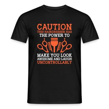 Coiffeur Coiffeur Coiffeur Coiffure Coiffure - T-shirt homme - noir - Devant - AI Model Male 178 light (178cm)