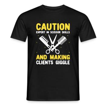 Coiffeur Coiffeur Coiffeur Coiffure Coiffure - T-shirt homme - noir - Devant - AI Model Male 178 light (178cm)