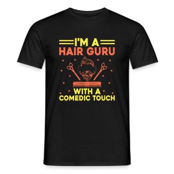 Coiffeur Coiffeur Coiffeur Coiffure Coiffure - T-shirt homme - noir - Devant - AI Model Male 178 light (178cm)