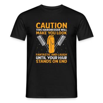 Coiffeur Coiffeur Coiffeur Coiffure Coiffure - T-shirt homme - noir - Devant - AI Model Male 178 light (178cm)